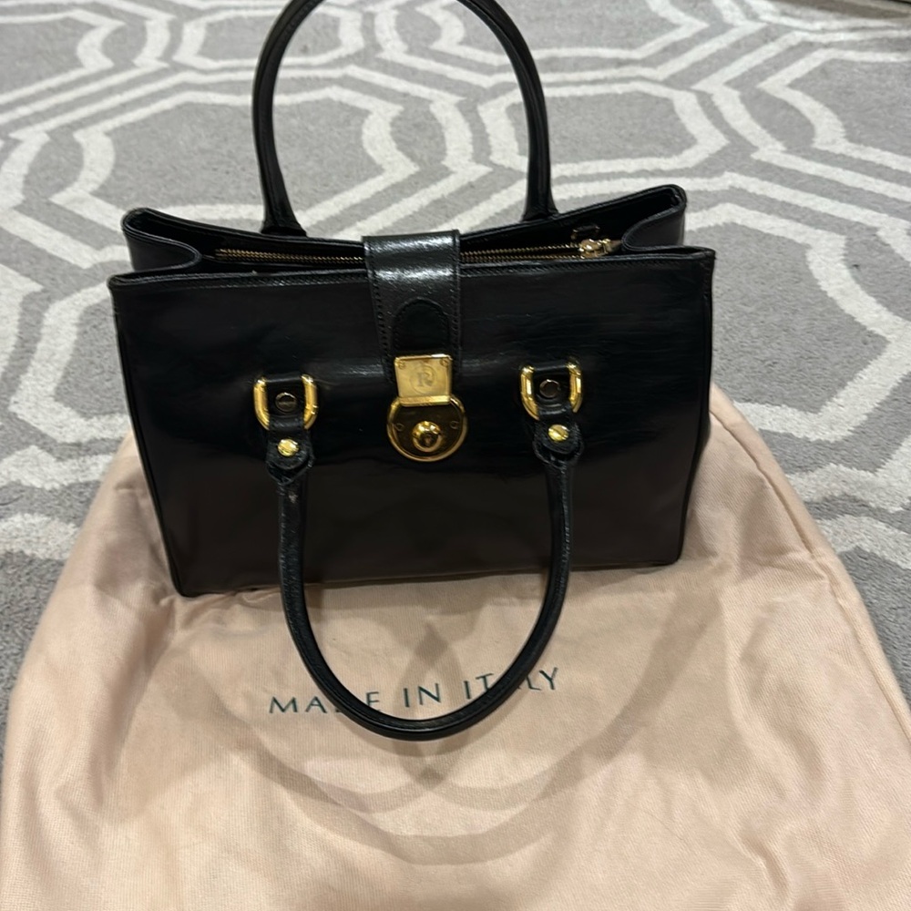 NEW Francesco Rogani Black Leather Purse